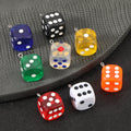 Resin Dice Charm Pendant Silver Tone Loop Two Sizes Multi Color view 1
