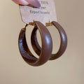 Dark Brown Marbled Chunky Hoop Earrings Jewelry Design view 6