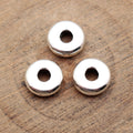 Smooth Round Washer Spacer Beads in Two Sizes and Silver Tone view 5
