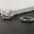 Silver Small Hoop Earrings Twisted Knot Detail Pair view 2