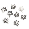 Pearl Center Flower Charms in Gold and Silver Tone Finishes view 4