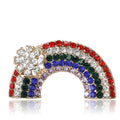 Rainbow Rhinestone Arc Brooch Gold Cloud Multicolor Pin view 5
