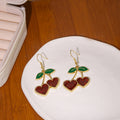 Heart and Cherry Glitter Look Hook Earrings in Five Styles view 9