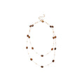 Brown Beaded Layered Necklace With Oval or Square Accents view 5