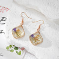 Wire Wrap Resin Dried Flower Drop Earrings 6 Styles view 11