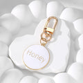 Gold Tone Honey Heart and Round Clip Keychains in Eight Colors view 10