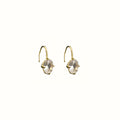 Gold Hook Clear Oval Faceted Look Small Drop Earrings view 5
