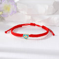 Red Woven Cord Small Heart Evil Eye Adjustable Bracelets view 3