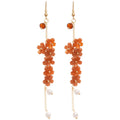 Floral Bead And Resin Drop Earrings In Three Designs view 5