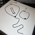 Rhinestone Y-Lariat Necklace Bracelet Earring Three-Piece Set view 6