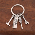 Metal Tool Charm Keychain With Papa, Grandpa, Dad, Uncle Tags view 3