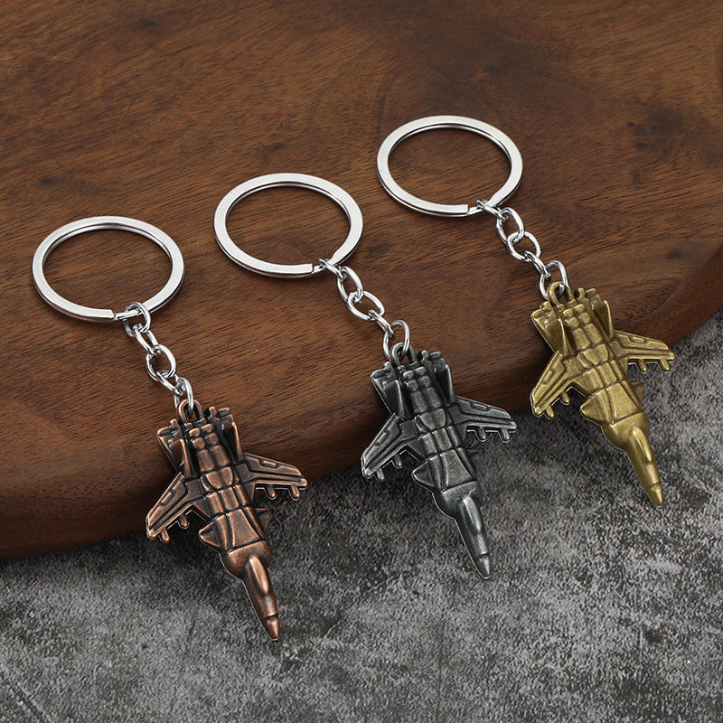 Metal Fighter Jet Keychain Aviation Souvenir Gift Pendant