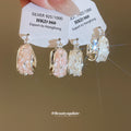 Crystal U-Hoop Earrings with Iridescent Drops with Polished Metal Details view 2