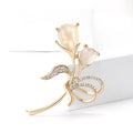 Shell Effect Flower Bud Branch Brooch With Crystal Bow view 1