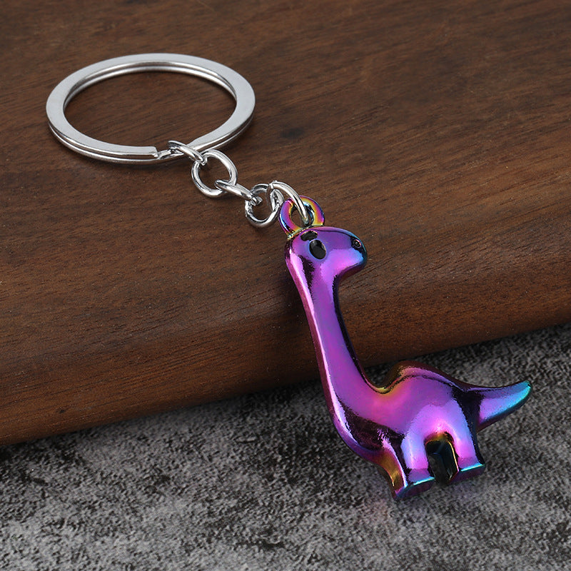 Colorful Dinosaur Metal Keychain, Cute 3D Sauropod Bag Charm