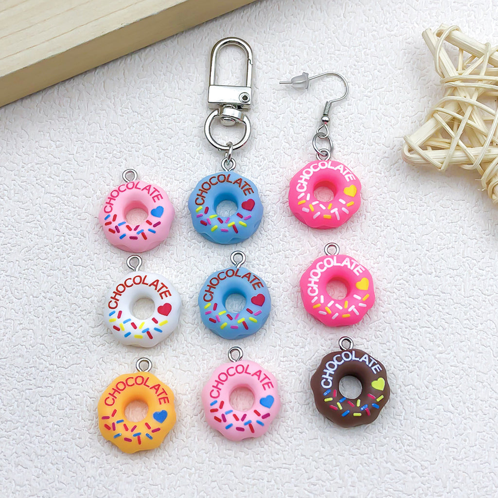Resin Donut charm pendants for DIY handmade earrings necklaces bracelets and keychains