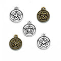 Pentagram Coin Charm Metal Jewelry Making Component In 2 Finishes view 5