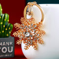 Christmas Boot Bell and Snowflake Keychains with Crystal and Pearl Details view 9