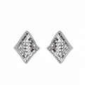 Open Center Crystal Mesh Diamond Stud Earrings in Two Finishes view 5