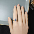 Blue Evil Eye Medallion Gold Tone Adjustable Open Ring view 2