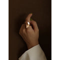 Chunky Curved Dome Band Ring Gold Tone Multiple Sizes view 6
