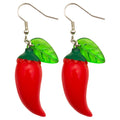 Red Chili and Yellow Orange Slice Resin Hook Earrings view 5
