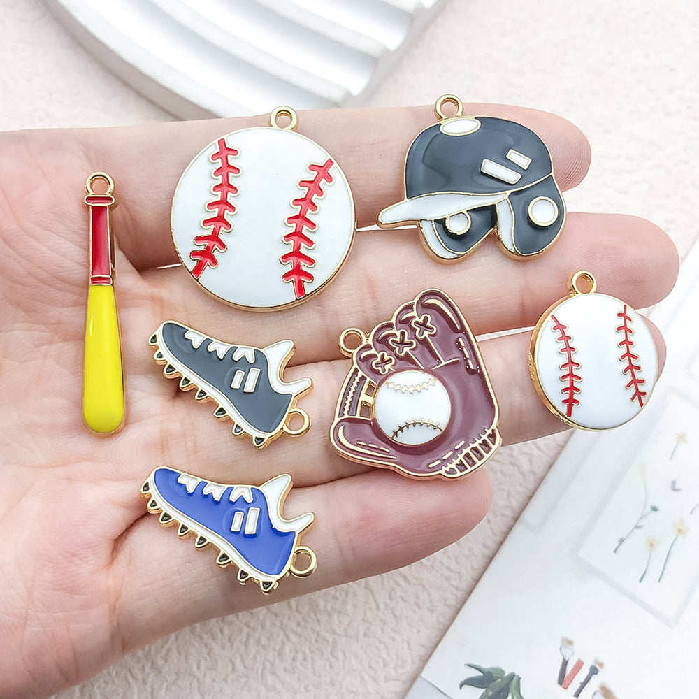 Enamel Zinc Alloy Baseball Tennis Cap Sneaker Charm Pendant for Sports Jewelry DIY
