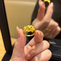 Matte Gold Floral Open Band Statement Ring Jewelry Design view 6