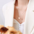 Polished Heart Pendant Necklace Gold Rose Gold Steel Lengths view 10
