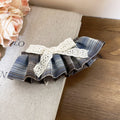 Brown Blue Plaid Lace Scrunchies Hair Clips Headband view 9
