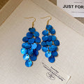 Layered Shell Disc Cluster Hook Earrings In Six Colors view 9