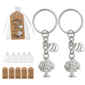 Silver Tree of Life Thank You Heart Split Ring Keychain view 1