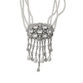 Layered Pearl Necklace With Crystal Fringe Centerpiece view 5