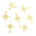 Crystal-Accented Gold Silver Star Alloy Charms in 2 Styles view 6