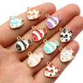 Colorful Enamel Tropical Fish Charms with Gold Tone Edges view 5