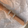 Gold Tone Double Row Clear Stone Huggie Hoop Earrings For Women view 3