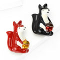 Fox Brooch In 2 Styles With Polished Metal And Decorative Details view 3