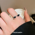 Tiny Eyeglasses Open Ring In Silver Tone With Black Or Transparent Lenses view 4