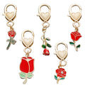 Five-Piece Red Rose and Heart Lobster Clasp Charm Assortment view 1