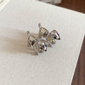 Dog Shaped Front and Back Stud Earrings in Two Colors view 7