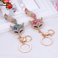 Jeweled Fox Keychains in Eleven Pictured Colors and Three Body Styles view 2