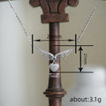 Silver Tone Angel Wings Heart Drop Necklace Pave Pendant Chain view 4