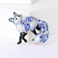 Enamel Gemstone Fox Brooch Red Champagne Purple Blue view 3