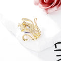 Blue Gold Tone Cat Crystal Two Designs Metal Brooch Pin view 3