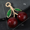 Glitter Resin Cherry Charm Pendant Gold Tone Leaves Three Colors view 3