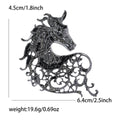 Filigree Horse Brooch With Colored Crystal Accents view 6