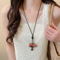Colorful Bead Tree Necklace Earrings Ribbon Fan Styles view 6