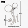 Silver Rhinestone Fairy Initial Letter Keychain A to Z view 3