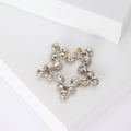 Open Five Point Crystal Star Brooch with Multicolor Stones view 4