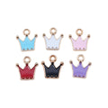 Gold Tone Enamel Crown Charms in Six Bright Colors view 5